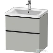   Duravit D-NEO 63,4x45,2 cm-es, 2 fiókos alsószekrény fekete színű fogantyúval, mosdó és csaptelep nélkül, matt betonszürke DE43540BD070000
