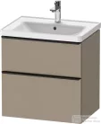 Duravit D-NEO 63,4x45,2 cm-es, 2 fiókos alsószekrény fekete színű fogantyúval, mosdó és csaptelep nélkül, matt len DE43540BD750000