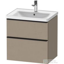   Duravit D-NEO 63,4x45,2 cm-es, 2 fiókos alsószekrény fekete színű fogantyúval, mosdó és csaptelep nélkül, matt len DE43540BD750000