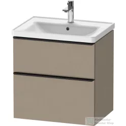   Duravit D-NEO 63,4x45,2 cm-es, 2 fiókos alsószekrény fekete színű fogantyúval, mosdó és csaptelep nélkül, matt len DE43540BD750000