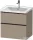 Duravit D-NEO 63,4x45,2 cm-es, 2 fiókos alsószekrény fekete színű fogantyúval, mosdó és csaptelep nélkül, matt len DE43540BD750000