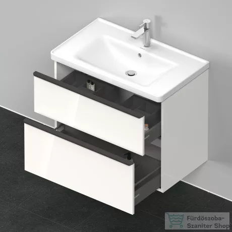 Duravit D-NEO 634x452 mm-es 2 fiókos függesztett szekrény 236780XXX mosdóhoz,White High Gloss Decor DE435502222