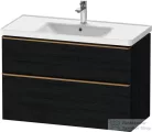 Duravit D-NEO 98,4x45,2 cm-es, 2 fiókos alsószekrény szálcsiszolt bronz fogantyúval 236710 mosdóhoz, matt fekete tölgy DE4356004160000