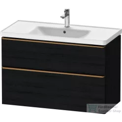   Duravit D-NEO 98,4x45,2 cm-es, 2 fiókos alsószekrény szálcsiszolt bronz fogantyúval 236710 mosdóhoz, matt fekete tölgy DE4356004160000
