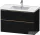 Duravit D-NEO 98,4x45,2 cm-es, 2 fiókos alsószekrény szálcsiszolt bronz fogantyúval 236710 mosdóhoz, matt fekete tölgy DE4356004160000