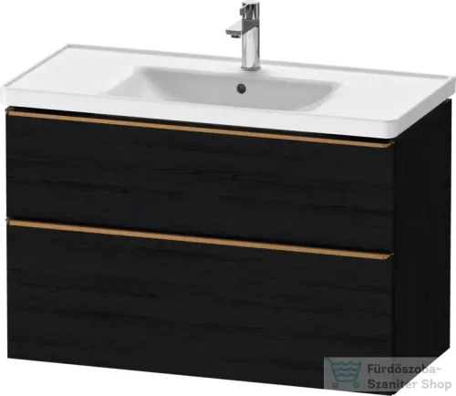 Duravit D-NEO 98,4x45,2 cm-es, 2 fiókos alsószekrény szálcsiszolt bronz fogantyúval 236710 mosdóhoz, matt fekete tölgy DE4356004160000