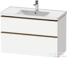 Duravit D-NEO 98,4x45,2 cm-es, 2 fiókos alsószekrény szálcsiszolt bronz fogantyúval 236710 mosdóhoz, matt fehér DE4356004180000
