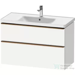   Duravit D-NEO 98,4x45,2 cm-es, 2 fiókos alsószekrény szálcsiszolt bronz fogantyúval 236710 mosdóhoz, matt fehér DE4356004180000
