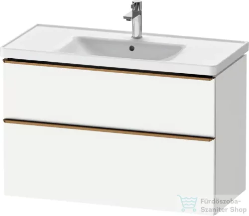 Duravit D-NEO 98,4x45,2 cm-es, 2 fiókos alsószekrény szálcsiszolt bronz fogantyúval 236710 mosdóhoz, matt fehér DE4356004180000