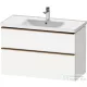 Duravit D-NEO 98,4x45,2 cm-es, 2 fiókos alsószekrény szálcsiszolt bronz fogantyúval 236710 mosdóhoz, matt fehér DE4356004180000