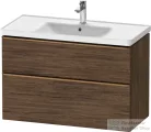Duravit D-NEO 98,4x45,2 cm-es, 2 fiókos alsószekrény szálcsiszolt bronz fogantyúval 236710 mosdóhoz, matt sötét dió DE4356004210000