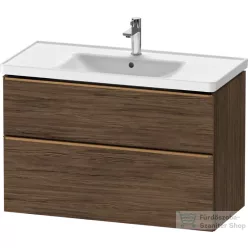   Duravit D-NEO 98,4x45,2 cm-es, 2 fiókos alsószekrény szálcsiszolt bronz fogantyúval 236710 mosdóhoz, matt sötét dió DE4356004210000