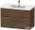 Duravit D-NEO 98,4x45,2 cm-es, 2 fiókos alsószekrény szálcsiszolt bronz fogantyúval 236710 mosdóhoz, matt sötét dió DE4356004210000