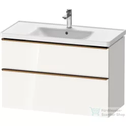   Duravit D-NEO 98,4x45,2 cm-es, 2 fiókos alsószekrény szálcsiszolt bronz fogantyúval 236710 mosdóhoz, fényes fehér DE4356004220000