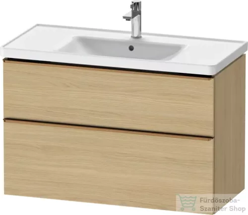 Duravit D-NEO 98,4x45,2 cm-es, 2 fiókos alsószekrény szálcsiszolt bronz fogantyúval 236710 mosdóhoz, natúr tölgy DE4356004300000