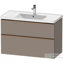   Duravit D-NEO 98,4x45,2 cm-es, 2 fiókos alsószekrény szálcsiszolt bronz fogantyúval 236710 mosdóhoz, matt bazalt DE4356004430000
