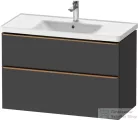 Duravit D-NEO 98,4x45,2 cm-es, 2 fiókos alsószekrény szálcsiszolt bronz fogantyúval 236710 mosdóhoz, matt grafit DE4356004490000