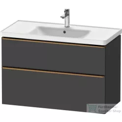  Duravit D-NEO 98,4x45,2 cm-es, 2 fiókos alsószekrény szálcsiszolt bronz fogantyúval 236710 mosdóhoz, matt grafit DE4356004490000