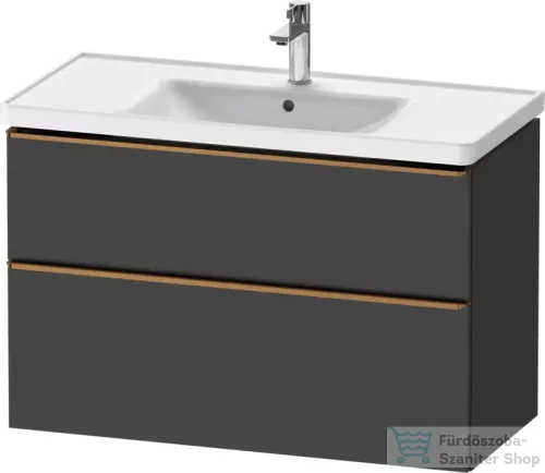 Duravit D-NEO 98,4x45,2 cm-es, 2 fiókos alsószekrény szálcsiszolt bronz fogantyúval 236710 mosdóhoz, matt grafit DE4356004490000