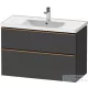 Duravit D-NEO 98,4x45,2 cm-es, 2 fiókos alsószekrény szálcsiszolt bronz fogantyúval 236710 mosdóhoz, matt grafit DE4356004490000