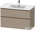 Duravit D-NEO 98,4x45,2 cm-es, 2 fiókos alsószekrény szálcsiszolt bronz fogantyúval 236710 mosdóhoz, matt len DE4356004750000