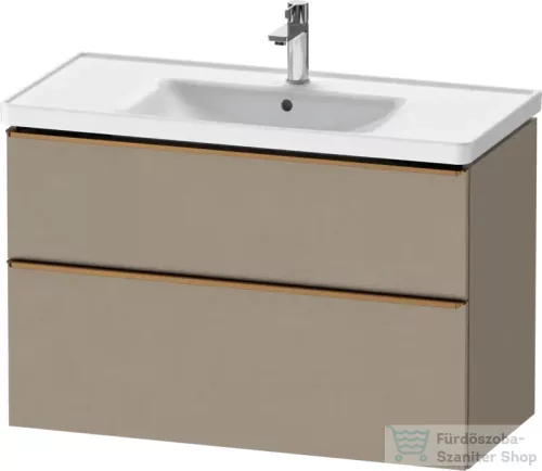 Duravit D-NEO 98,4x45,2 cm-es, 2 fiókos alsószekrény szálcsiszolt bronz fogantyúval 236710 mosdóhoz, matt len DE4356004750000