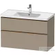 Duravit D-NEO 98,4x45,2 cm-es, 2 fiókos alsószekrény szálcsiszolt bronz fogantyúval 236710 mosdóhoz, matt len DE4356004750000