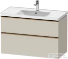 Duravit D-NEO 98,4x45,2 cm-es, 2 fiókos alsószekrény szálcsiszolt bronz fogantyúval 236710 mosdóhoz, matt taupe DE4356004910000