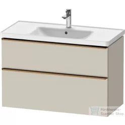   Duravit D-NEO 98,4x45,2 cm-es, 2 fiókos alsószekrény szálcsiszolt bronz fogantyúval 236710 mosdóhoz, matt taupe DE4356004910000