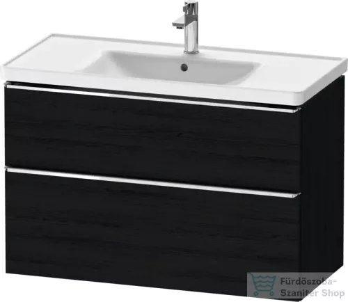 Duravit D-NEO 98,4x45,2 cm-es, 2 fiókos alsószekrény króm fogantyúval 236710 mosdóhoz, matt fekete tölgy DE4356010160000