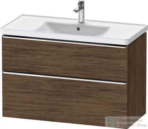Duravit D-NEO 98,4x45,2 cm-es, 2 fiókos alsószekrény króm fogantyúval 236710 mosdóhoz, matt sötét dió DE4356010210000