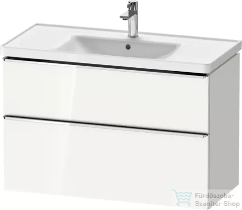 Duravit D-NEO 98,4x45,2 cm-es, 2 fiókos alsószekrény króm fogantyúval 236710 mosdóhoz, fényes fehér DE4356010220000