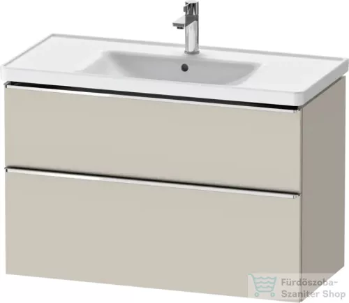 Duravit D-NEO 98,4x45,2 cm-es, 2 fiókos alsószekrény króm fogantyúval 236710 mosdóhoz, matt taupe DE4356010910000