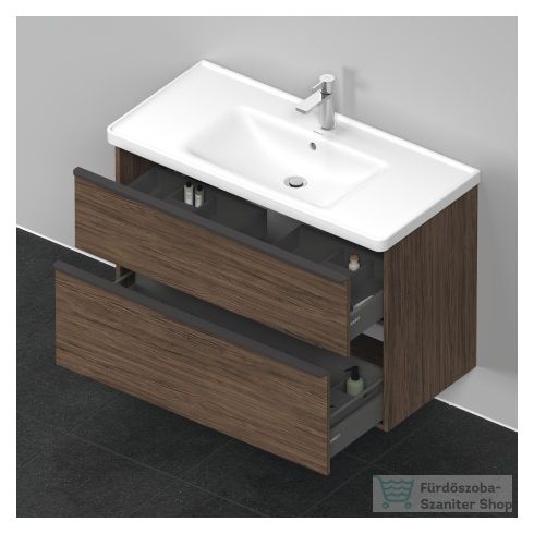 Duravit D-NEO 984x452 mm-es 2 fiókos függesztett szekrény 236710XXX mosdóhoz,Walnut Dark Decor DE435602121