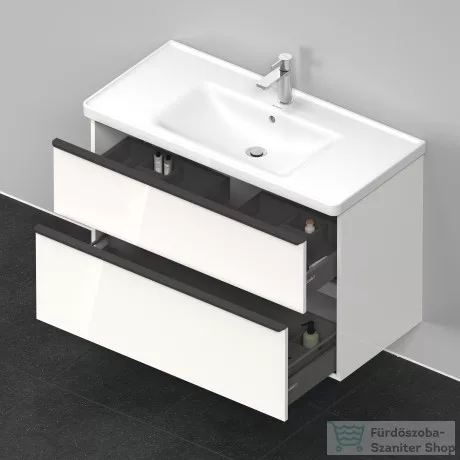 Duravit D-NEO 984x452 mm-es 2 fiókos függesztett szekrény 236710XXX mosdóhoz,White High Gloss Decor DE435602222