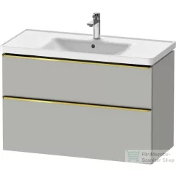   Duravit D-NEO 98,4x45,2 cm-es, 2 fiókos alsószekrény polírozott arany színű fogantyúval 236710 mosdóhoz, matt betonszürke DE4356034070000