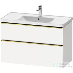   Duravit D-NEO 98,4x45,2 cm-es, 2 fiókos alsószekrény polírozott arany színű fogantyúval 236710 mosdóhoz, matt fehér DE4356034180000