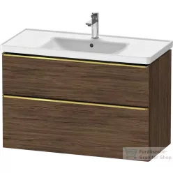   Duravit D-NEO 98,4x45,2 cm-es, 2 fiókos alsószekrény polírozott arany színű fogantyúval 236710 mosdóhoz, matt sötét dió DE4356034210000