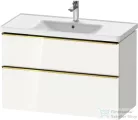 Duravit D-NEO 98,4x45,2 cm-es, 2 fiókos alsószekrény polírozott arany színű fogantyúval 236710 mosdóhoz, fényes fehér DE4356034220000