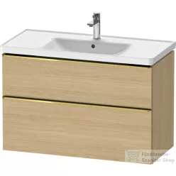   Duravit D-NEO 98,4x45,2 cm-es, 2 fiókos alsószekrény polírozott arany színű fogantyúval 236710 mosdóhoz, natúr tölgy DE4356034300000