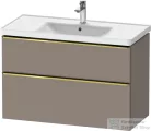 Duravit D-NEO 98,4x45,2 cm-es, 2 fiókos alsószekrény polírozott arany színű fogantyúval 236710 mosdóhoz, matt bazalt DE4356034430000