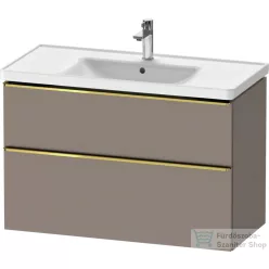   Duravit D-NEO 98,4x45,2 cm-es, 2 fiókos alsószekrény polírozott arany színű fogantyúval 236710 mosdóhoz, matt bazalt DE4356034430000