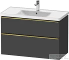 Duravit D-NEO 98,4x45,2 cm-es, 2 fiókos alsószekrény polírozott arany színű fogantyúval 236710 mosdóhoz, matt grafit DE4356034490000