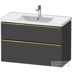   Duravit D-NEO 98,4x45,2 cm-es, 2 fiókos alsószekrény polírozott arany színű fogantyúval 236710 mosdóhoz, matt grafit DE4356034490000