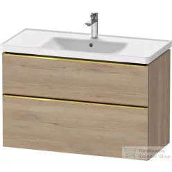   Duravit D-NEO 98,4x45,2 cm-es, 2 fiókos alsószekrény polírozott arany színű fogantyúval 236710 mosdóhoz, márványos tölgy DE4356034550000