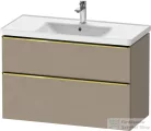 Duravit D-NEO 98,4x45,2 cm-es, 2 fiókos alsószekrény polírozott arany színű fogantyúval 236710 mosdóhoz, matt len DE4356034750000