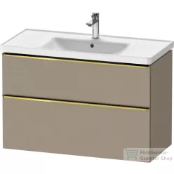   Duravit D-NEO 98,4x45,2 cm-es, 2 fiókos alsószekrény polírozott arany színű fogantyúval 236710 mosdóhoz, matt len DE4356034750000