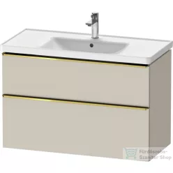   Duravit D-NEO 98,4x45,2 cm-es, 2 fiókos alsószekrény polírozott arany színű fogantyúval 236710 mosdóhoz, matt taupe DE4356034910000