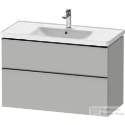   Duravit D-NEO 98,4x45,2 cm-es, 2 fiókos alsószekrény rozsdamentes acél színű fogantyúval 236710 mosdóhoz, matt betonszürke DE4356070070000