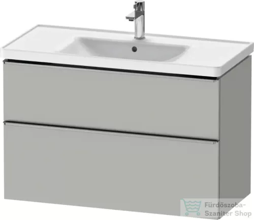 Duravit D-NEO 98,4x45,2 cm-es, 2 fiókos alsószekrény rozsdamentes acél színű fogantyúval 236710 mosdóhoz, matt betonszürke DE4356070070000